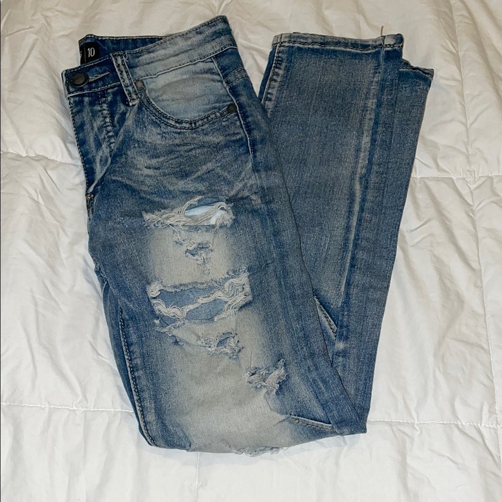 Youth Distressed Blue Jeans
